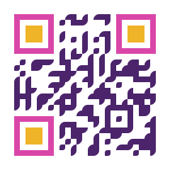 QR code with classy-rounded dots and separately colored pink corner frames and gold corner centers